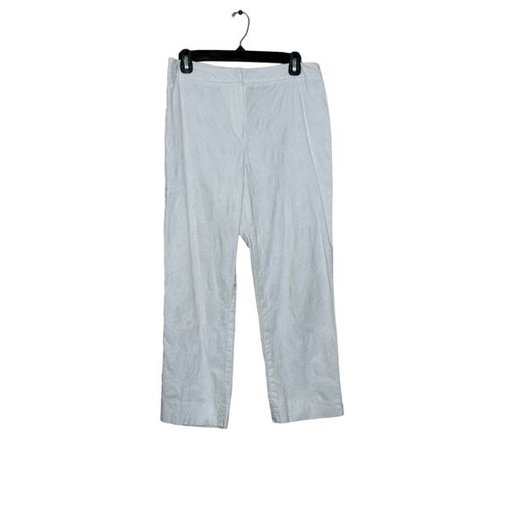 Jones New York Signature white floral textured cropped pants size 6 - Picture 6 of 8